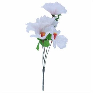 Buquê Flor Do Deserto  C/ 5 - 30 cm - Branco Toque Acetinado