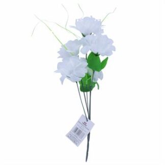Buquê De Dália  C/ 5 - 30 cm - Branco Toque Acetinado