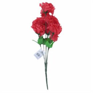 Buquê De Cravo  C/ 6 - 30 cm - Vermelho Toque Acetinado