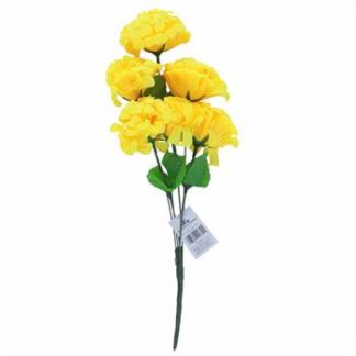Buquê De Dália  C/ 6 - 30 cm - Amarelo Toque Acetinado