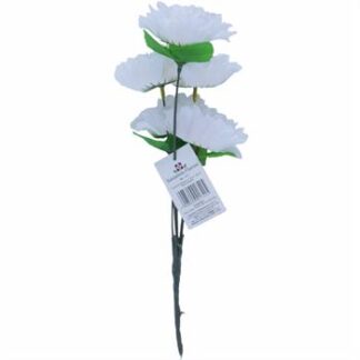 Buquê De Gérbera  C/ 5 - 30 cm - Branco Toque Acetinado