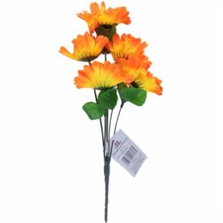 Buquê De Gérbera  C/ 5 - 30 cm - Laranja Toque Acetinado