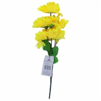 Buquê De Gérbera  C/ 5 - 30 cm - Amarelo Toque Acetinado