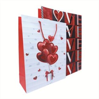 SACOLA PRESENTE 18*10*23 - LOVE E CORAÇÃO SORTIDO