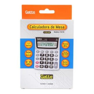 CALCULADORA - 12 DIGITOS (3181B) 126x98x35 - Solar e Bateria - Cinza