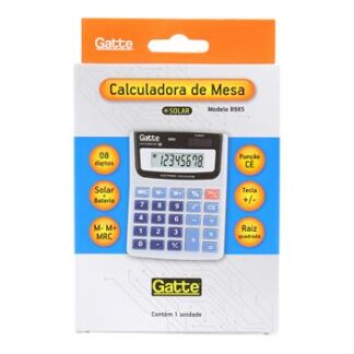CALCULADORA - 8 DIGITOS (8985A) 126x97x31 - Solar e Bateria - Cinza