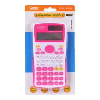 CALCULADORA - 10 DIGITOS, 240 funções (91MS) 157x80x23 - Solar e Bateria - Rosa