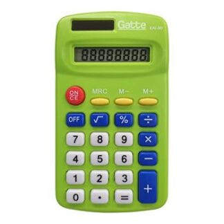 CALCULADORA - 8 DIGITOS  (402) 103x64x20 - Solar e Pilha AA - Verde