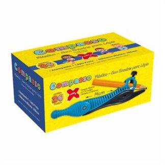 COMPASSO ESCOLAR PLASTICO COM SUPORTE - CAIXA COM 24 - Comprimento: 14.0cm - Diâmetro máximo: 300mm