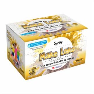 Spray Make Loko Brilho -  Lata de 120ml - DOURADO C/12