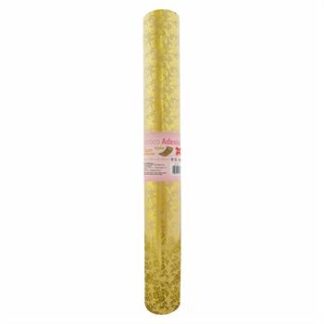PLASTICO ADES. FLORAL DOURADO FJ240 45CMX10M-0,12MM