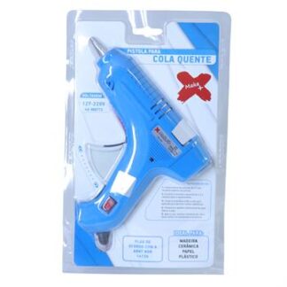 Pistola p/ cola quente Grande  40W - Blister  Bivolt - Prof Botao Off - Azul