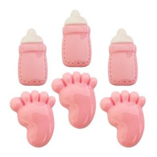 Charms para decoração 28mm - Baby menina c/ 6 und