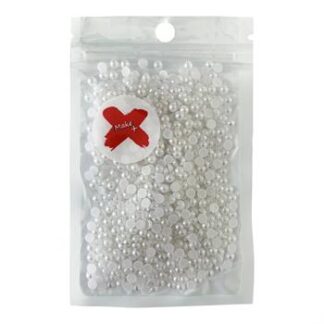 Pedra Decorativa - Meia Perola Abs 4Mm  - 17 Grs- Branco