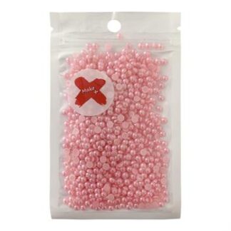 Pedra Decorativa - Meia Perola Abs 4Mm - 17 Grs  - Rosa Perolado