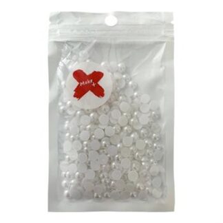 Pedra Decorativa - Meia Perola Abs 6Mm - 17 Grs   - Branco