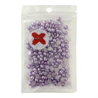 Pedra Decorativa - Meia Perola Abs 6Mm - 17 Grs   - Lilas Perolado