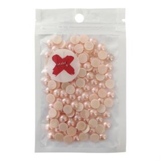 Pedra Decorativa - Meia Perola Abs 8Mm - 17 Grs  - Rose