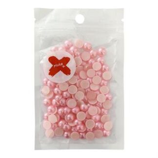 Pedra Decorativa - Meia Perola Abs 8Mm - 17 Grs  - Rosa Perolado