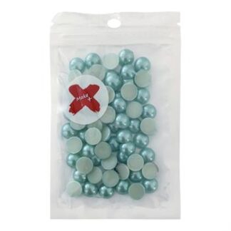 Pedra Decorativa - Meia Perola Abs 10Mm - 17 Grs  - Azul Perolado