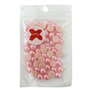Pedra Decorativa - Meia Perola Abs 10Mm - 17 Grs  - Rosa Perolado