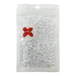 Pedra Decorativa - Meia Perola Abs Coração 6Mm - 17 Grs  - Branco