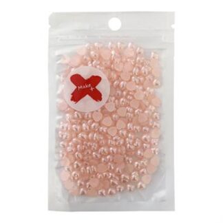 Pedra Decorativa - Meia Perola Abs Coração 6Mm - 17 Grs  - Rose