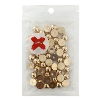 Pedra Decorativa - Meia Perola Kc 10Mm - 17 Grs  - Dourado