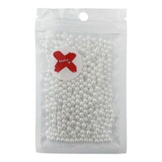 Pedra Decorativa - Perola 4Mm - 17 Grs  Abs - Branco