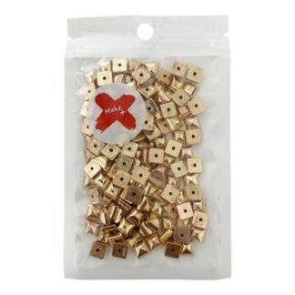Pedra Decorativa - Chaton Quadrado 8Mm - 17 Grs  - Dourado