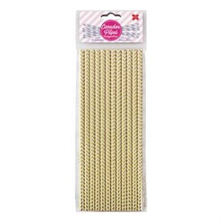 Canudo de Papel 6mmx200mm c/ 12 und - Chevron Ouro