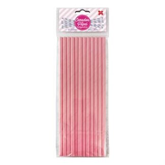 Canudo de Papel 6mmx200mm c/ 12 und - Rosa