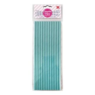 Canudo de Papel 6mmx200mm c/ 12 und - Azul
