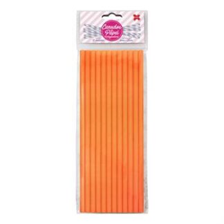 Canudo de Papel 6mmx200mm c/ 12 und - Laranja