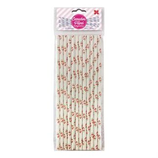 Canudo de Papel 6mmx200mm c/ 12 und - Cereja