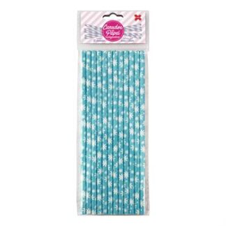 Canudo de Papel 6mmx200mm c/ 12 und - Flocos de Neve
