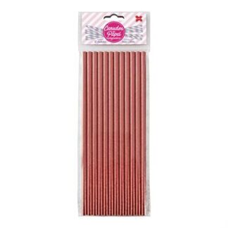 Canudo de Papel 6mmx200mm c/ 12 und - Rose Gold