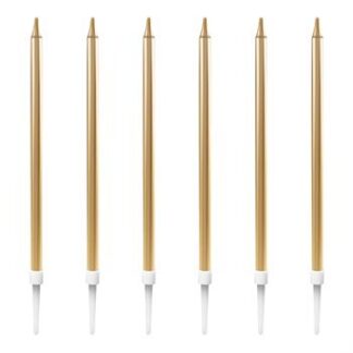 Vela Palito Gd 0,5x13 cm Dourada c/ 6