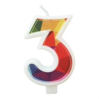 Vela Estampada 9,5 cm Colorida "3"