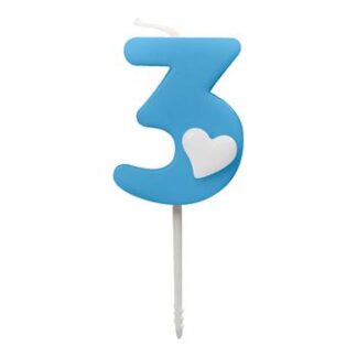 Vela Baby 4,5 cm Azul "3"