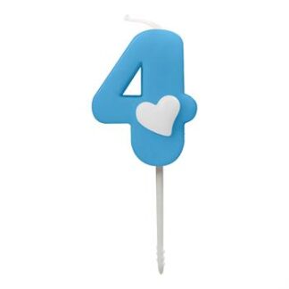 Vela Baby 4,5 cm Azul "4"