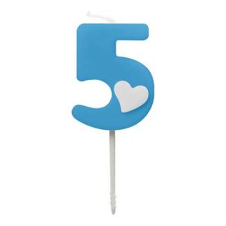Vela Baby 4,5 cm Azul "5"