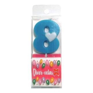 Vela Baby 4,5 cm Azul "8"