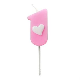 Vela Baby 4,5 cm Rosa "1"