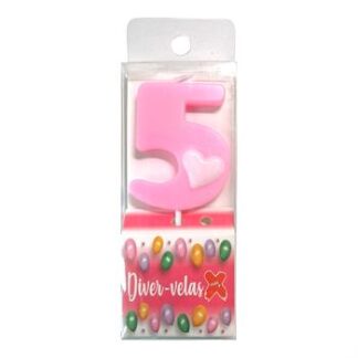 Vela Baby 4,5 cm Rosa "5"