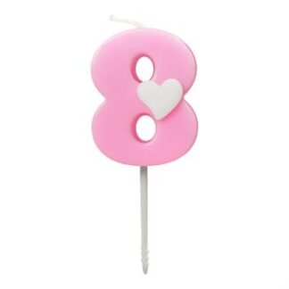Vela Baby 4,5 cm Rosa "8"
