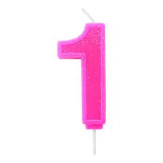 Vela Neon 7,5 cm Pink "1"