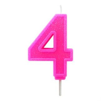 Vela Neon 7,5 cm Pink "4"