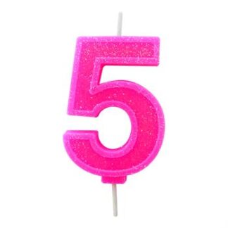 Vela Neon 7,5 cm Pink "5"