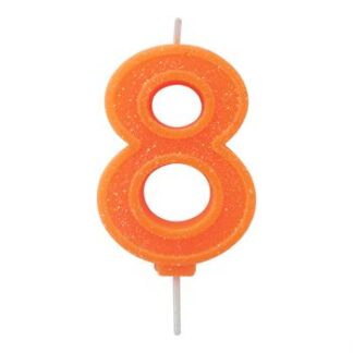 Vela Neon 7,5 cm Laranja "8"